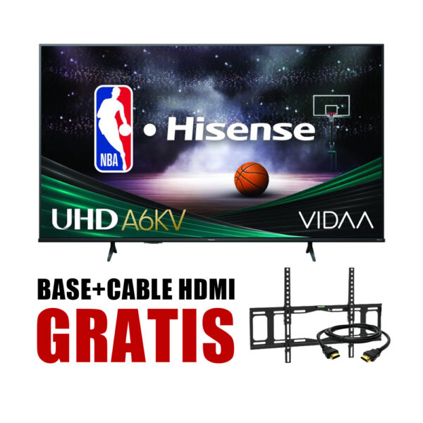HISENSE 65" VIDAA SMART TV 4K ULTRA HD 65A6KV, DOLBY VISION, ALEXA INTEGRADO, VIDAA VOICE, DVB-T2 (H.265)